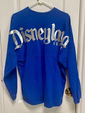 Disneyland Wishes Come True Blue Spirit Jersey Royal Blue/Silver Large EUC